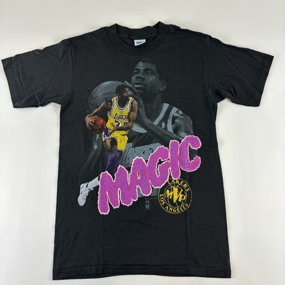 Vintage‎ NBA Magic Johnson Small Los Angeles Lakers Salem Sportswear T-Shirt